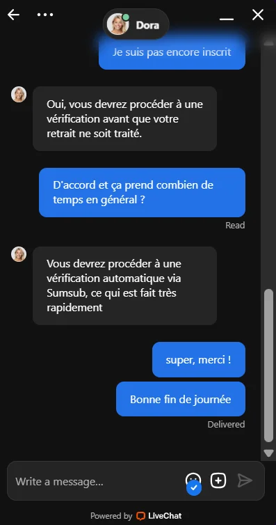 Echange avec le service client de SlotRush