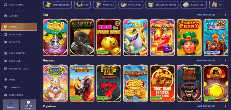 capture écran des jeux disponibles sur divaspin