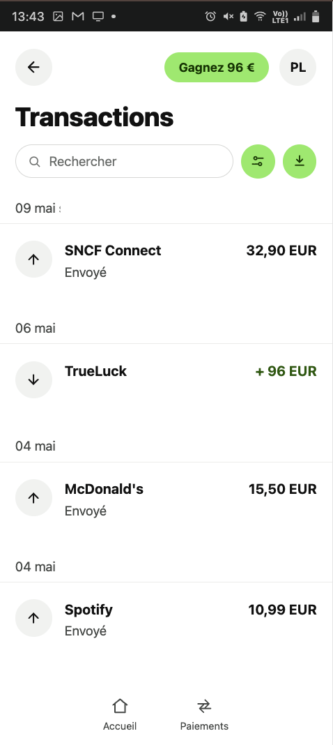 preuve de retrait trueluck