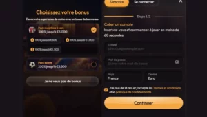Capture d'&eacute;cran du formulaire d'inscription sur MadCasino