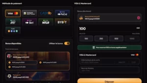 Capture d'&eacute;cran de la page des d&eacute;p&ocirc;ts sur MadCasino