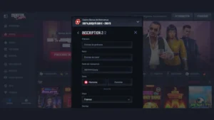 Capture d'&eacute;cran du second formulaire d'inscription sur Mafia Casino