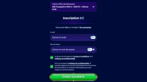 Capture d'&eacute;cran du premier formulaire d'inscription sur WishWin