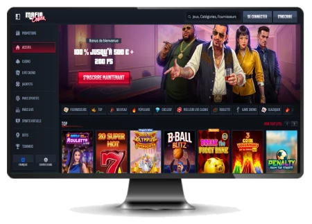 Capture d'écran de l'interface de Mafia Casino sur ordinateur