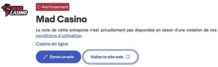 mad casino truspilot