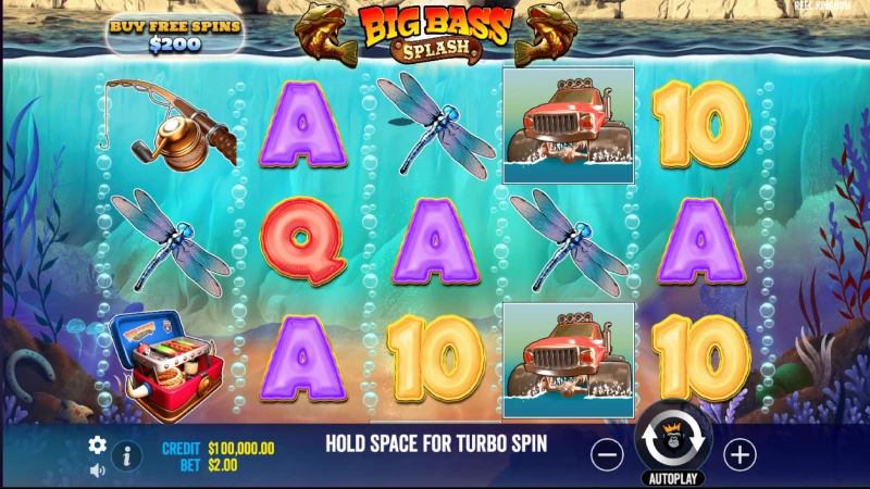 Capture d'écran de l'interface de la machine à sous Big Bass Splash