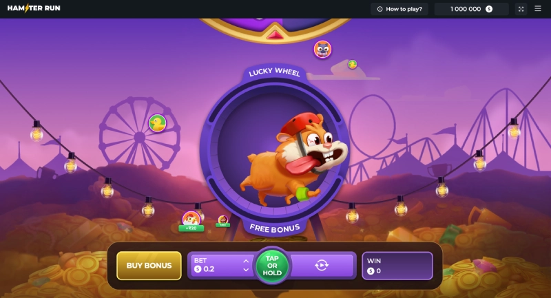 Capture d'écran de l'interface du jeu Hamster Run d'InOut Games