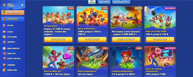 les autres promotions sur pistolo casino