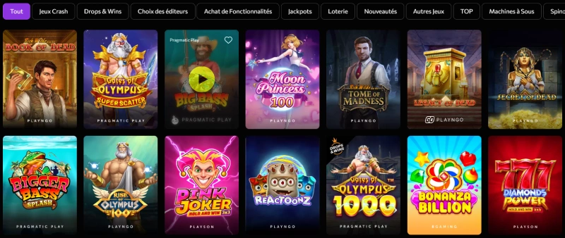 les machines à sous sur instasino casino