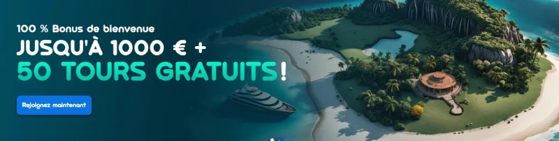 Bannière de présentation du bonus de bienvenue de Spinsino