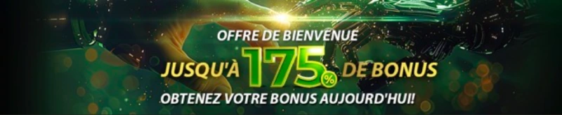 Capture d'&eacute;cran du bonus de bienvenue de RX Casino