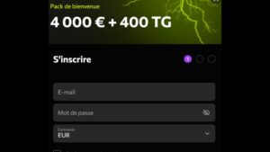 Capture d'&eacute;cran de l'&eacute;tape 2 d'inscription sur Instasino