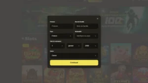 Capture d'&eacute;cran du second formulaire d'inscription de RX Casino