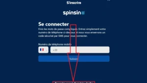 Capture d'&eacute;cran du premier formulaire d'inscription sur Spinsino