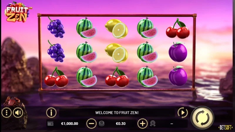 Capture d'écran de l'interface de la slot Fruit Zen