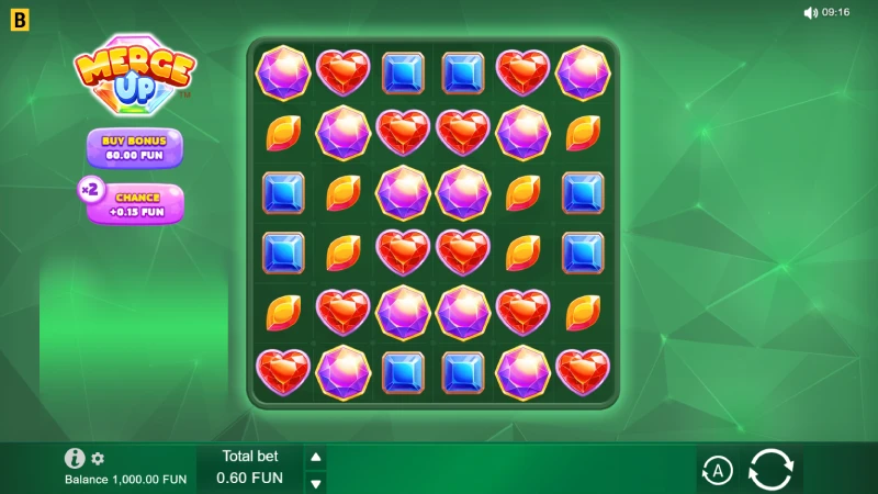 Capture d'écran de l'interface de la slot Merge Up