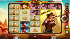 Capture d'écran de l'interface de la slot Sticky Bandits