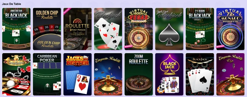 Capture d'&eacute;cran des jeux de table sur SpinBara