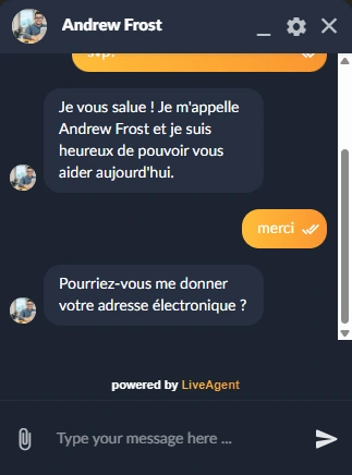 Echange avec le service client de RX Casino