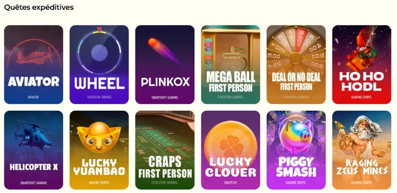 Capture d'&eacute;cran des mini jeux sur Captain Slots
