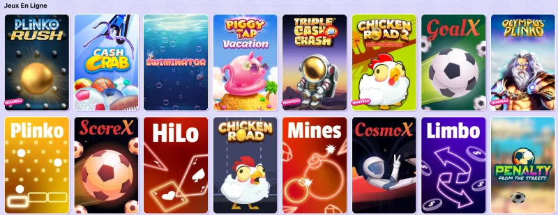 Capture d'écran des mini jeux sur SpinBara