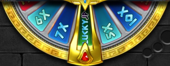 Capture d'écran d'une partie de la roue sur Olympus Plinko