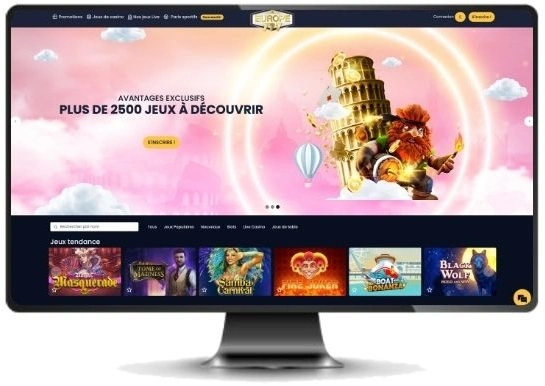 Capture d'&eacute;cran de la version PC d'Europe777 Casino