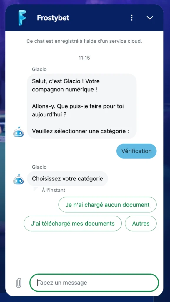 assistance client frostybet