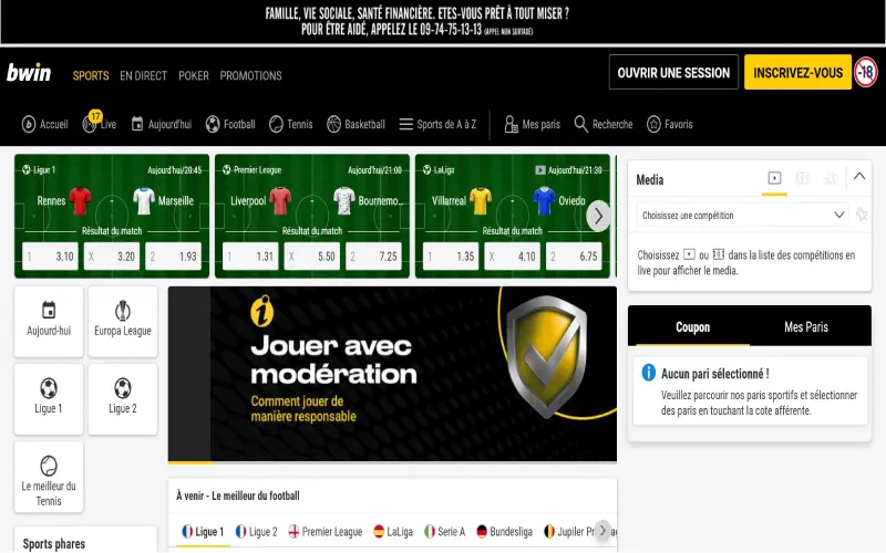 bwin page d'accueil