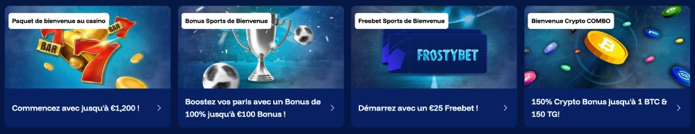bonus de bienvenue frostybet