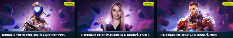 Capture d'&eacute;cran des autres promotions sur Slotexo