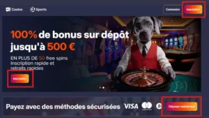 Capture d'&eacute;cran de l'&eacute;tape 2 de l'inscription sur PuppyBet