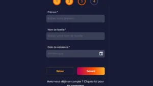 Capture d'&eacute;cran de l'&eacute;tape 5 de l'inscription sur PuppyBet