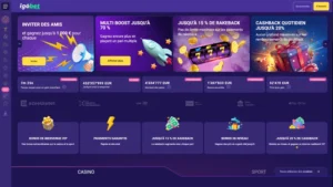 Capture d'&eacute;cran de la page d'accueil du casino IgoBet