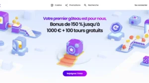 Capture d'&eacute;cran de la page d'accueil du casino Trickz