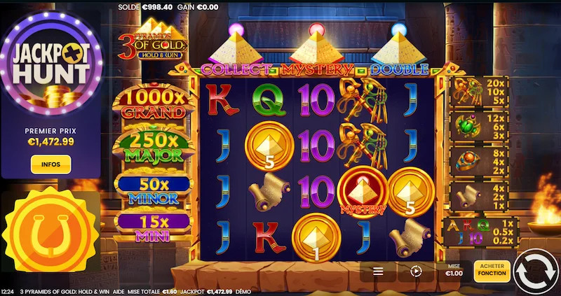 Capture d'écran de la machine à sous 3 Pyramids of Gold