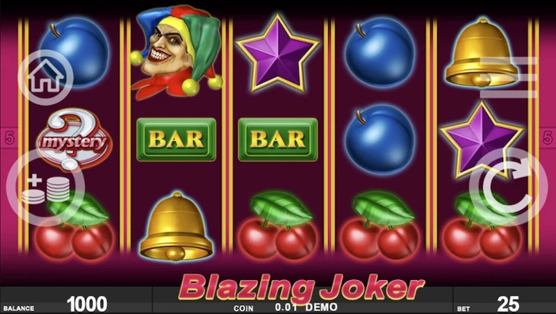 Capture d'écran de l'interface de Blazing Joker