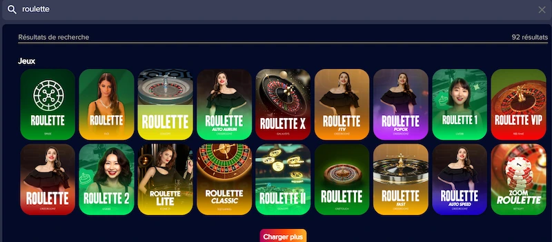 Capture d'écran des jeux de table sur PuppyBet