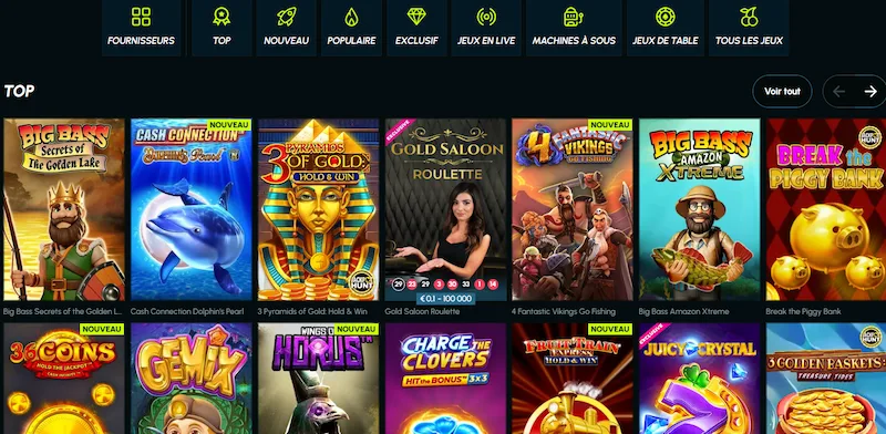 Capture d'écran des jeux sur Slotexo