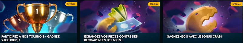 Capture d'&eacute;cran des r&eacute;compenses de fid&eacute;lit&eacute; sur Slotexo