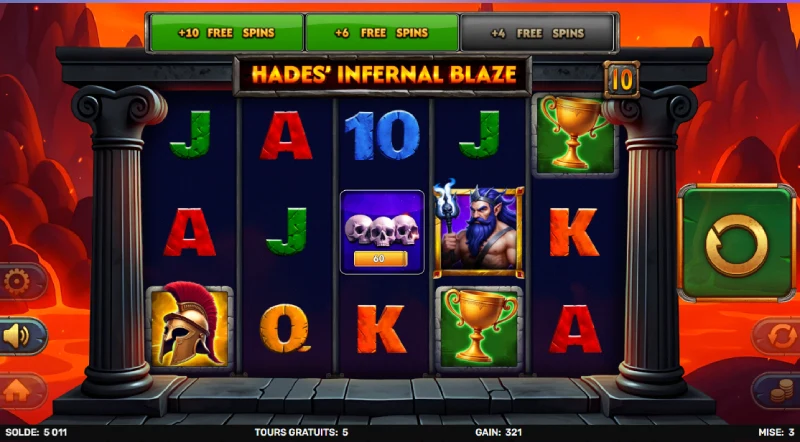 Capture d'&eacute;cran d'une session en cours sur Hades' Infernal Blaze