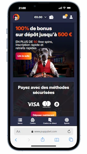 PuppyBet sur mobile