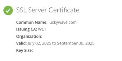 certificat ssl de luckywave