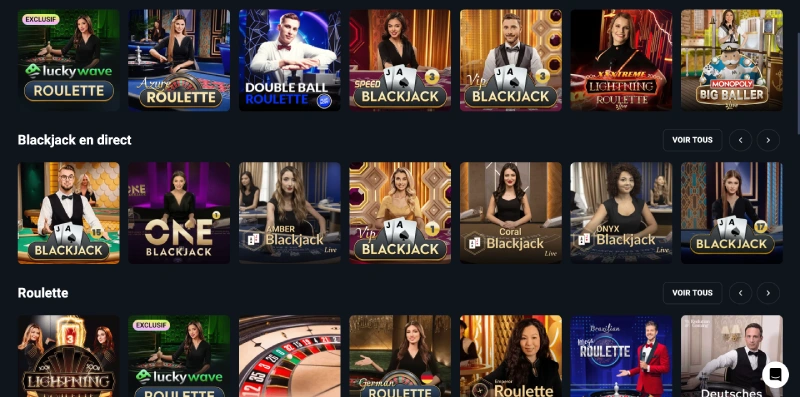 le casino live sur luckywave