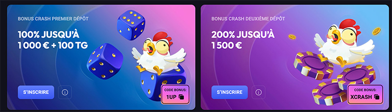 pack de bienvenue crash casino