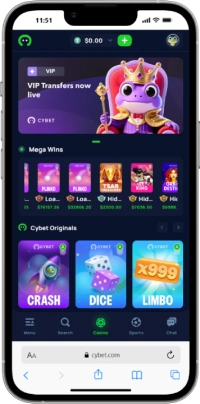 capture decran interface mobile cybet casino