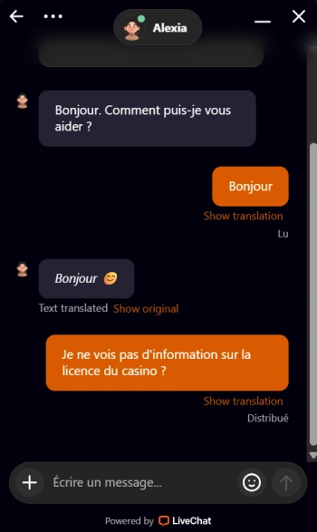 capture decran live chat aphrodite