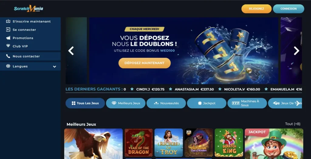 capture d'ecran page d'accueil scratchmania