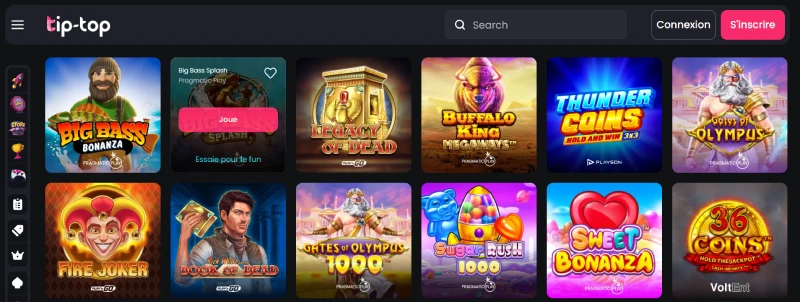 capture decran slots tip top bet