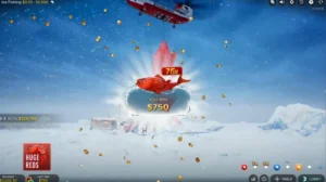 Gain de 750$ en tirant un gros poisson rouge de Ice Fishing